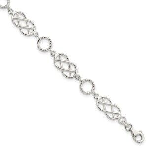 Kazi Luxury Sterling Silver Pretzel Circle Bracelet